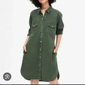 Gap Small Tall Western Snap Front Dress